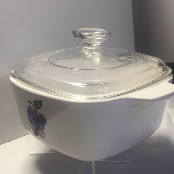 Vintage Corning Ware 1.5 liter casserole with lid “Fruit Basket”-grapes - Picture 3 of 10